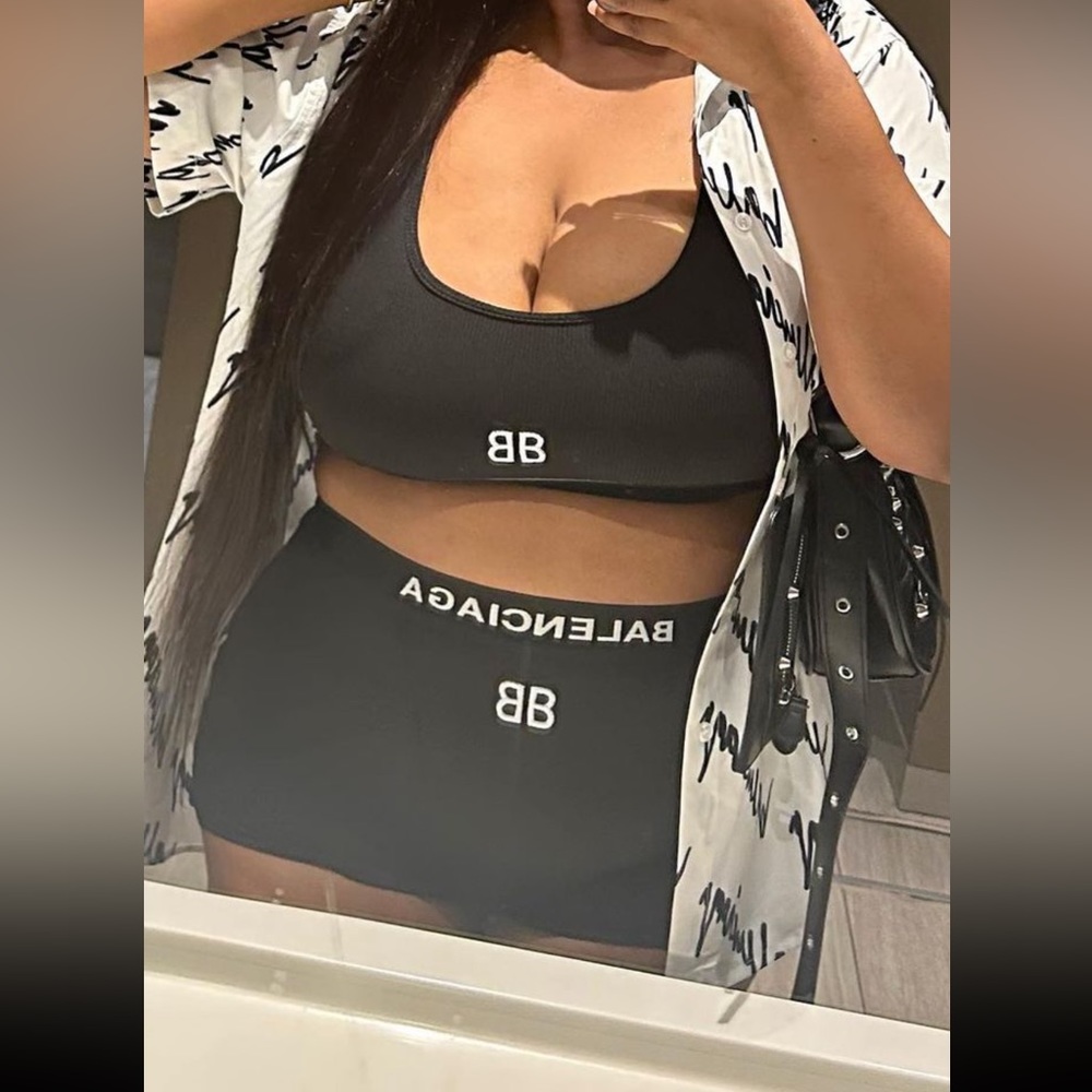 BALENCIAGA BB Sports Bra & Shorts Set. Like New